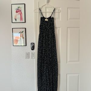 Maeve (Anthropologie) polka dot, wide-leg jumpsuit; size small